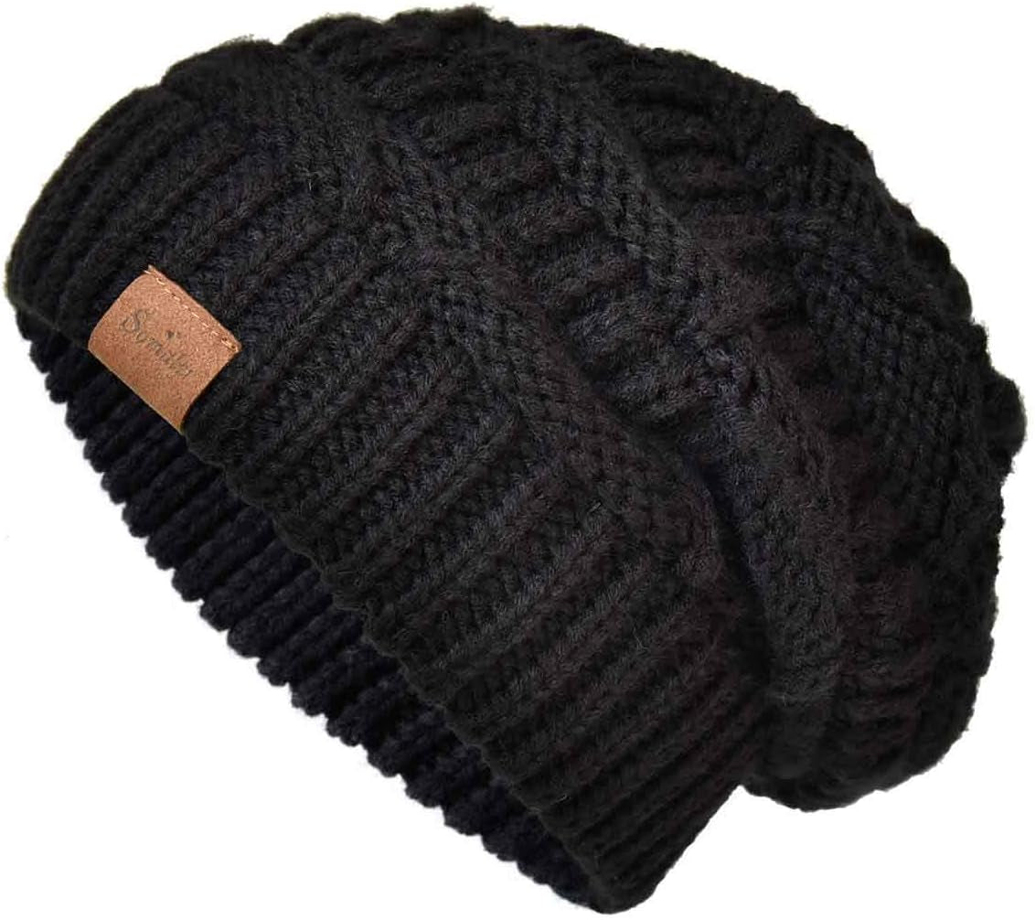 Knit Beanie Hat for Women Oversize Chunky Winter Slouchy Beanie Hats Ski Cap