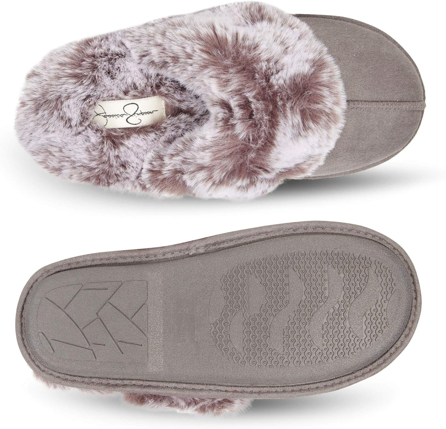 Womens Comfy Faux Fur House Slipper Scuff Memory Foam Slip on Anti-Skid Soleslipper